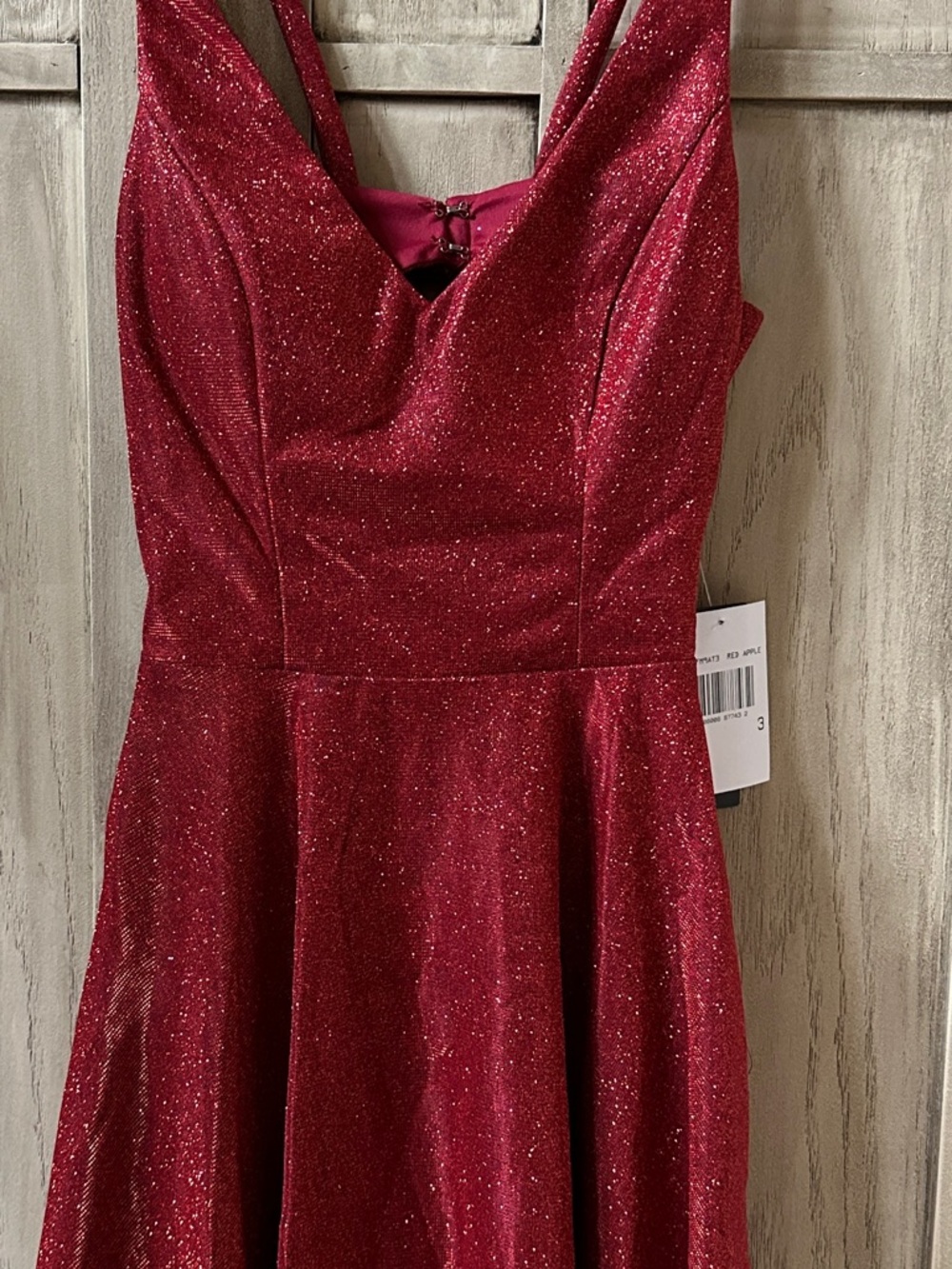 NWT City Vibe Juniors Teen Women’s Glitter Sparkle Red Dress Size 3 Hoco Banquet